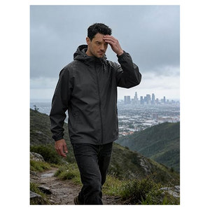 Men's Rain <b>Jacket</b> Windbreaker <b>Waterproof</b> <b>Jacket</b> Raincoat for Cycling Running Hiking Outdoor Gear Hooded <b>Lightweight</b> <b>Packable</b> - Product Image 2