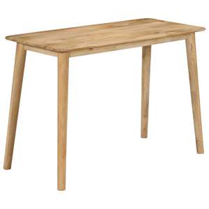 Table à manger en bois de manguier massif avec finition blanchie à 5% - Collection bois naturel - Product Image 1