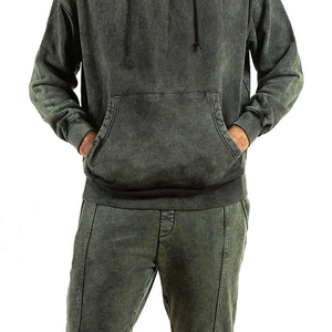 Ensemble de survêtement en coton délavé pour homme, tenue de sport décontractée pour la gym et le jogging, personnalisable avec logo - Product Image 5