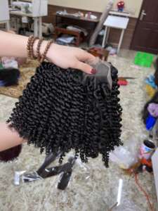 2024 Hot Spiral Curly <b>Hair</b> Extensions Training Heads 10-Inch Female Vietnamese <b>Braiding</b> Bundles for Women - Product Image 4