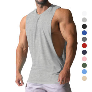 Débardeur de sport personnalisé OEM sans manches, 100 % coton respirant, tricoté, décontracté, avec capuche, taille XL, pour la course, le fitness, la gym, haut de sport pour homme - Product Image 2