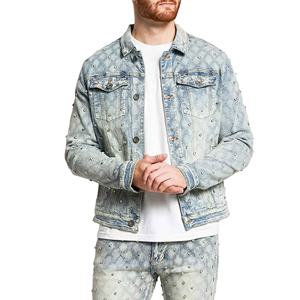Best OEM Men With Full Customization Custom Sport Style Men's Denim <b>Rhinestone</b> <b>Jacket</b> For Outdoor Wear - Product Image 1