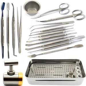 Kit de sistema de caja quirúrgica GRF PRF para implantes, triturador de hueso, cuchara, empacador de injertos, acero inoxidable sólido - Product Image 1