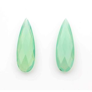 ลูกปัด briolette ลูกแพร์โอปอลสีเขียว10X30มม. เครื่องประดับอัญมณีหลวมที่ปรับเทียบได้ - Product Image 1