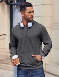 <b>Mens</b> Modern Oversized Fleece Hoodie Custom Branding Relaxed Fit Winter Streetwear Lifestyle Fashion <b>Pullover</b> - Product Image 2
