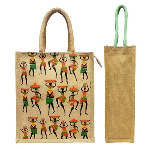 Sacs fourre-tout en jute écologiques de haute qualité faits à la main et à la mode personnalisés et réutilisables à vendre - Product Image 5