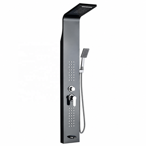OSIS Multi-Function Wall Mounted Shower Panel Rainfall Hand Shower Soft Body Jets <b>Brushed</b> Stainless Steel Modern Design Hotel - Product Image 1