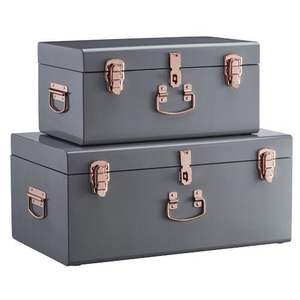 Baúl de Almacenamiento de Metal de Estilo Moderno Decorativo, con Asas de Metal, Multifuncional, de Gran Capacidad para Ropa, Organización del Hogar - Product Image 6