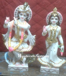Hindu God Radha Krishna Marble Statue - Product Image 6