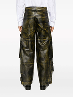 Pantalones de Hombre OEM 2026, Estilo Baggy de PU, Personalizados, a la Moda, con Lavado Desgastado Vintage, Múltiples Bolsillos Cargo, de Cuero