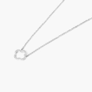 Collier en diamant de laboratoire certifié IGI Lucky Clover, pendentif floral en or rose 14 carats, luxe minimaliste, idéal pour les fêtes et les mariages - Product Image 4