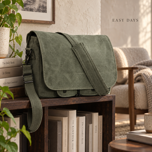 Practical Canvas Messenger <b>Bag</b> with Adjustable Shoulder Strap <b>Bag</b> | Durable Casual <b>Work</b> and Everyday Carry Crossbody <b>Bag</b> for <b>Men</b> - Product Image 2