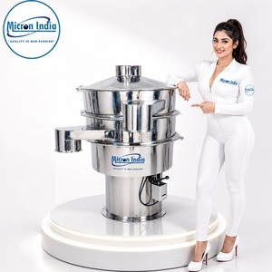 Machine de tamisage vibratoire en acier inoxydable, équipement industriel de tamisage de poudre, semi-automatique, moteur 220V - Product Image 3
