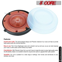 Diafragma Tweeter Phenolic Pengganti 5Core 2 inci, Voice Coil, Horn Nada Tinggi