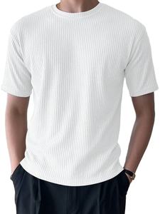 T-shirt personnalisé avec logo imprimé pour homme, coton biologique lourd, col rond, taille plus, t-shirt uni surdimensionné, poids lourd - Product Image 2