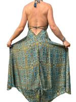 Nouvelle collection d'été : Robe longue en soie Y2K sexy à taille naturelle, col licou, coupe ample, imprimé cachemire, style western pour soirée