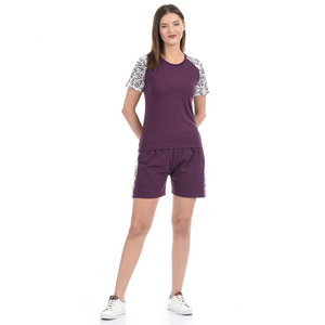 Conjunto de dos piezas de verano para mujer, a la moda, de punto hasta la rodilla, transpirable, ligero, de algodón, informal, con cremallera, encaje, color liso, para uso diario. - Product Image 1