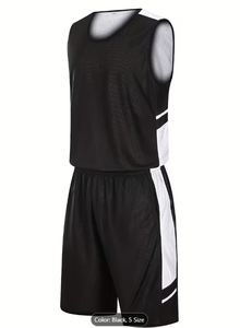 Blank Double Sided Mesh Basketball Jersey Reversible Basketball Jersey Sports Basketball Uniform Set - Product Image 3