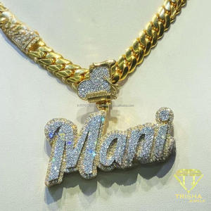 Colgante de lujo con diseño de bolsa de dinero, con incrustaciones de moissanita y diamantes, joyería hip hop, collar de cadena cubana personalizado para hombres y mujeres - Product Image 5