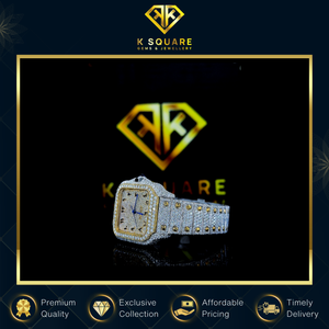 Montre de luxe unisexe en acier inoxydable avec bracelet en cuir, étanche, à mouvement automatique à quartz et diamants Moissanite, vendue dans le monde entier - Product Image 4