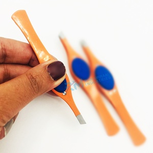 RMI New Trending Product Customized Orange Powder Coated Color New Eyebrow Tweezers - Product Image 6