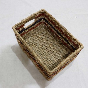 Waterproof Rustic Rectangle Storage <b>Basket</b> Iron Wire Frame Synthetic <b>Plastic</b> Wicker Material Handles for Multifunction - Product Image 3
