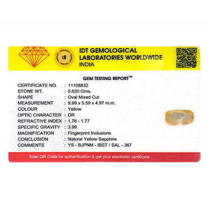 Handcrafted 3.1 Carat Oval Cut Yellow Sapphire Loose Gemstone for Fine Jewelry - Product Image 4
