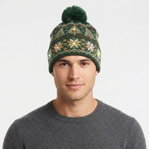 Custom OEM ODM Winter Knitted Beanie Hat <b>LED</b> Acrylic Jacquard Christmas Camouflage Plaid Designer Beanie with Custom Logo - Product Image 4