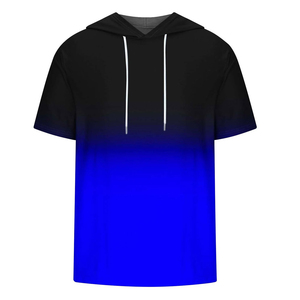 Sweat-shirt à capuche dégradé pour homme, coupe classique, manches courtes, décontracté, respirant, en molleton 100 % coton, avec poche, séchage rapide, idéal pour l'hiver - Product Image 4