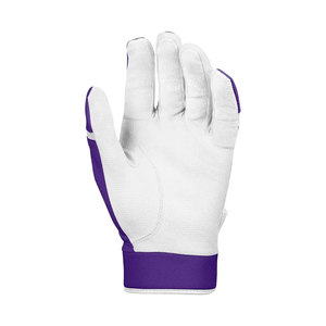 Purple <b>White</b> Full Finger Baseball Gloves Hook And Loop Closure Non Slip Synthetic Material Adult Right Handed Baseball Gloves - Product Image 4