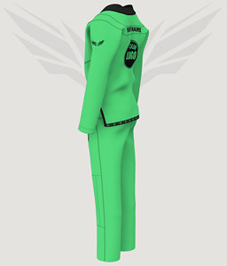 Kimono de Jiu Jitsu Brasileño Verde Premium con Logotipo Personalizado, Uniforme Ligero de BJJ de 450 g/m², Tejido Perlado, Traje de Competición de Artes Marciales - Product Image 2