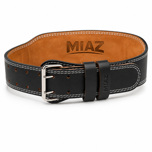 Ceinture de musculation en cuir véritable MIAZ, réglable, légère, durable, protection professionnelle, soutien lombaire pour adultes - Product Image 2