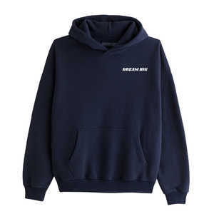 Custom <b>Mens</b> <b>Navy</b> Pullover Hoodie Minimal Chest Logo Premium Streetwear OEM Private Label Apparel Manufacturer Wholesale Supplier - Product Image 5