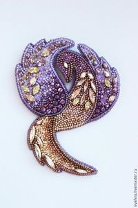 LEAF Design Handmade Seed Beads Embroidery Broches Custom Design Seed Bead and Embroidered Brooches - Product Image 5