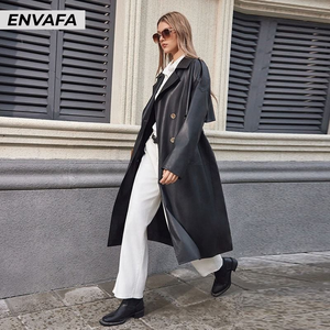 Chaqueta de Cuero Personalizada, Chaqueta de Cuero Negra para Mujer, Chaqueta de Cuero PU, Chaquetas de Cuero para Mujer, Gabardina - Product Image 3