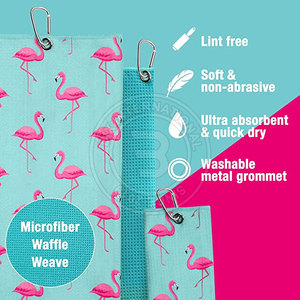 Serviette de golf gaufrée légère, compacte et pliable, durable, idéale pour les voyages et le sport - Product Image 5