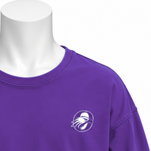 <b>Purple</b> Reversed LS Tee Heavyweight <b>Long</b> <b>Sleeve</b> T Shirt Oversized Fit Drop Shoulder Washed Cotton Casual Unisex Streetwear <b>Top</b> - Product Image 5