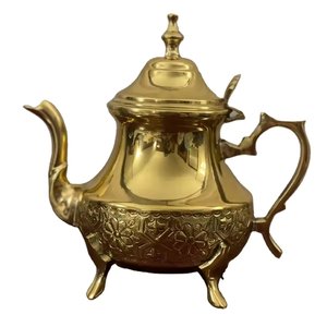 Dallah à café arabe en métal, finition martelée argentée, best-seller pour la maison et l'hôtellerie – Théières et cafetières élégantes en promotion - Product Image 6