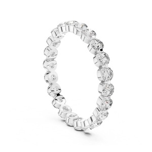 Anillo de Eternidad con Circonitas Redondas Certificadas por IGI, Banda Completa con Piedras Brillantes, Joyería de Lujo para Compromiso, Boda o Fiesta - Product Image 4