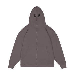 Nouvel Arrivage – Sweat à Capuche Balaclava Entièrement Zippé pour Homme, Épaules Tombantes, Masque Facial Complet, Service OEM - Product Image 2