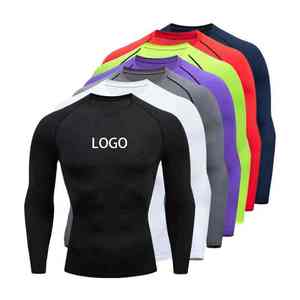 Eco-Friendly Men's Gym Fitness <b>Compression</b> <b>Shirts</b> Polyester Cotton Quick Dry Breathable Full Sleeve Customizable Sizes & Color - Product Image 5