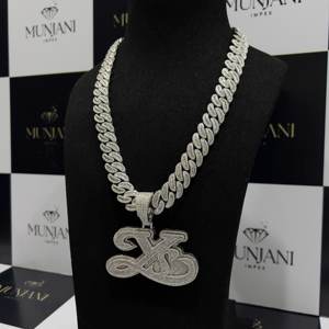 IGI Certified Round Brilliant Cut Diamond <b>Cuban</b> Link <b>Chain</b> <b>Necklace</b> S925 Silver Hip Hop Iced Men's Party Pendant <b>Chains</b> - Product Image 3