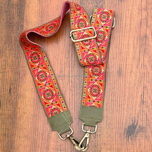 Nouveau cuir suédé véritable Banjara sac sangle brodé bandoulière sac à main sangle Floral Boho remplacement guitare sangle pour femmes - Product Image 3