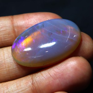 Opale naturelle australienne de 34 carats, opale de Coober Pedy, pierre précieuse en vrac, cristal d'opale à feu bleu, faite à la main pour la fabrication de bijoux - Product Image 3