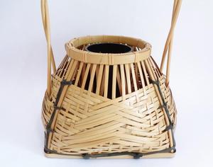 Vase Ikebana, panier en bambou tissé à la main japonais avec insert en bambou, récipient pour arrangement floral naturel, fournisseur d'usine - Product Image 2