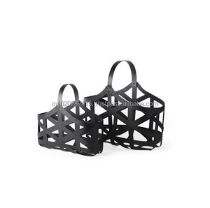 Large black wrought iron fruit <b>basket</b> <b>with</b> premium detailing and strong build perfect for modern and traditional kitchen styles - Product Image 1