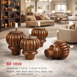 Decorative Fluted Wooden Furniture Leg Solid <b>Wood</b> Sofa Cabinet Table Replacement Leg Classic Design Strong Support - Product Image 3