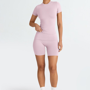 Ensemble de sport 2 pièces pour femme : soutien-gorge de sport et short taille haute, séchage rapide, respirant, tenue d'entraînement, fitness, yoga, vêtements de sport - Product Image 2