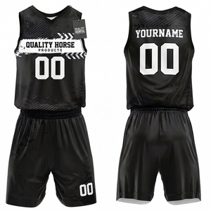 Uniformes de basket-ball pour hommes personnalisés de haute qualité en vente, imprimés par sublimation, vêtements de sport grande taille, logo personnalisé, polyester - Product Image 1