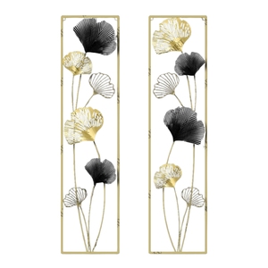 Wholesale Modern Metal Wall <b>Art</b> Crafts Round Gold <b>Leaf</b> Wall Hanging Decor Metal <b>Leaf</b> Sculpture for Wedding Office Home - Product Image 2